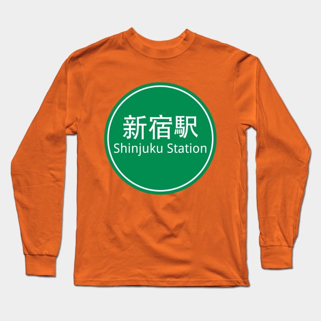 Shinjuku Station Round Long Sleeve T-Shirt by hanoded